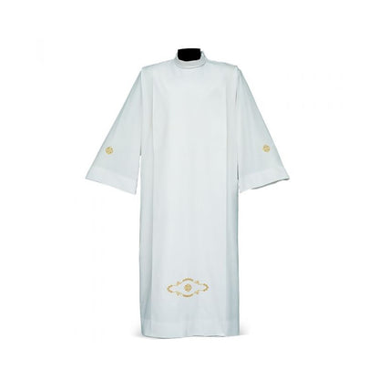 Alb with Embroidered Cross & Floral Motifs