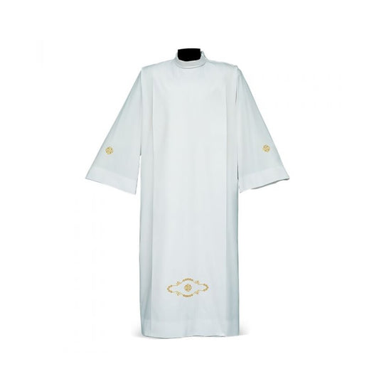 Alb with Embroidered Cross & Floral Motifs