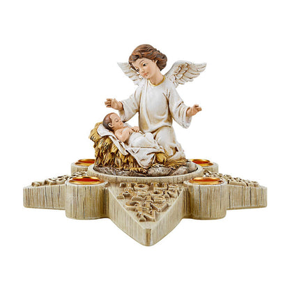 Two-Piece Nativity Angel Advent Candleholder