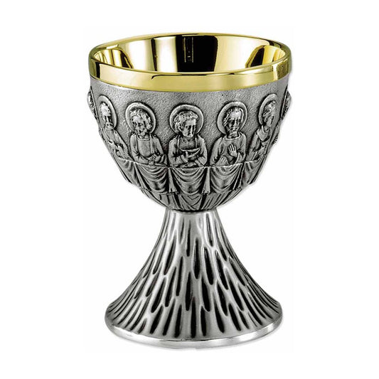 6" High Twelve Apostles Brass Chalice