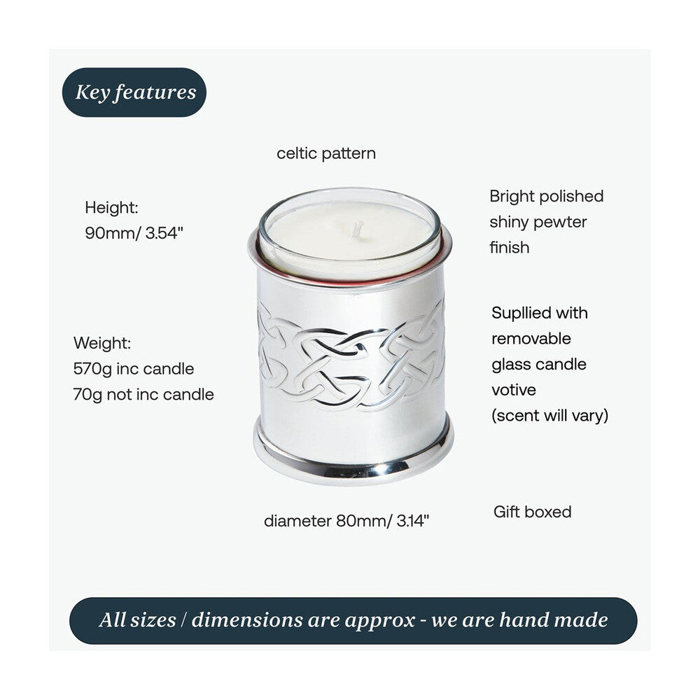 Pewter Embossed Celtic Candle Votive