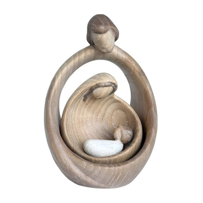 Sacred Family Modern Minimalist Nativity Scene - Wood Sculpture