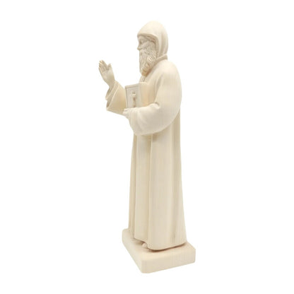 St. Charbel Makhlouf Statue in Hand-Carved Wood Val Gardena