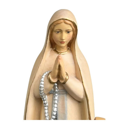 Statue of Our Lady of Lourdes with Saint Bernadette in Wood, Val Gardena