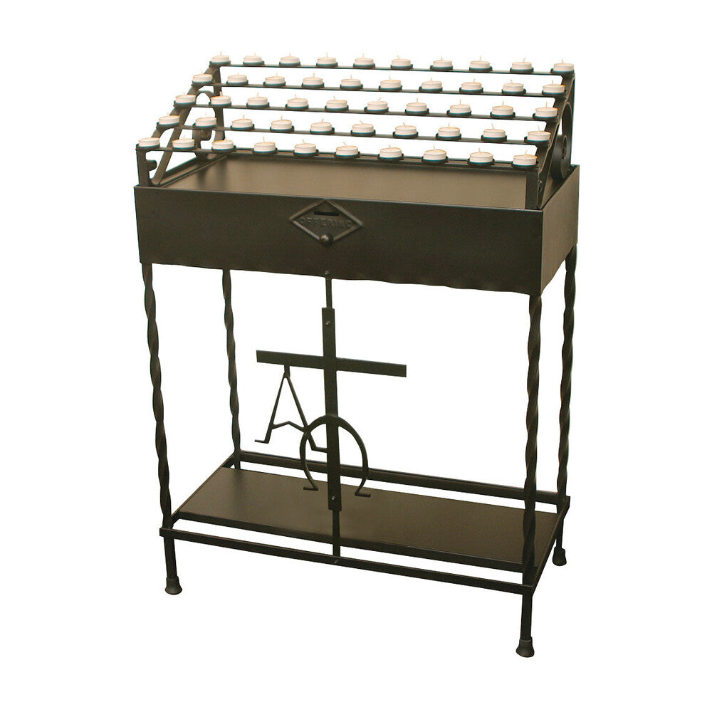 Alpha/Omega Votive Stand - Black or Brushed Silver