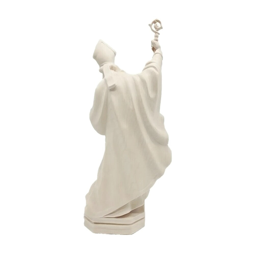 Sculpture of Saint Kilian Bishop in Painted Wood from Val Gardena