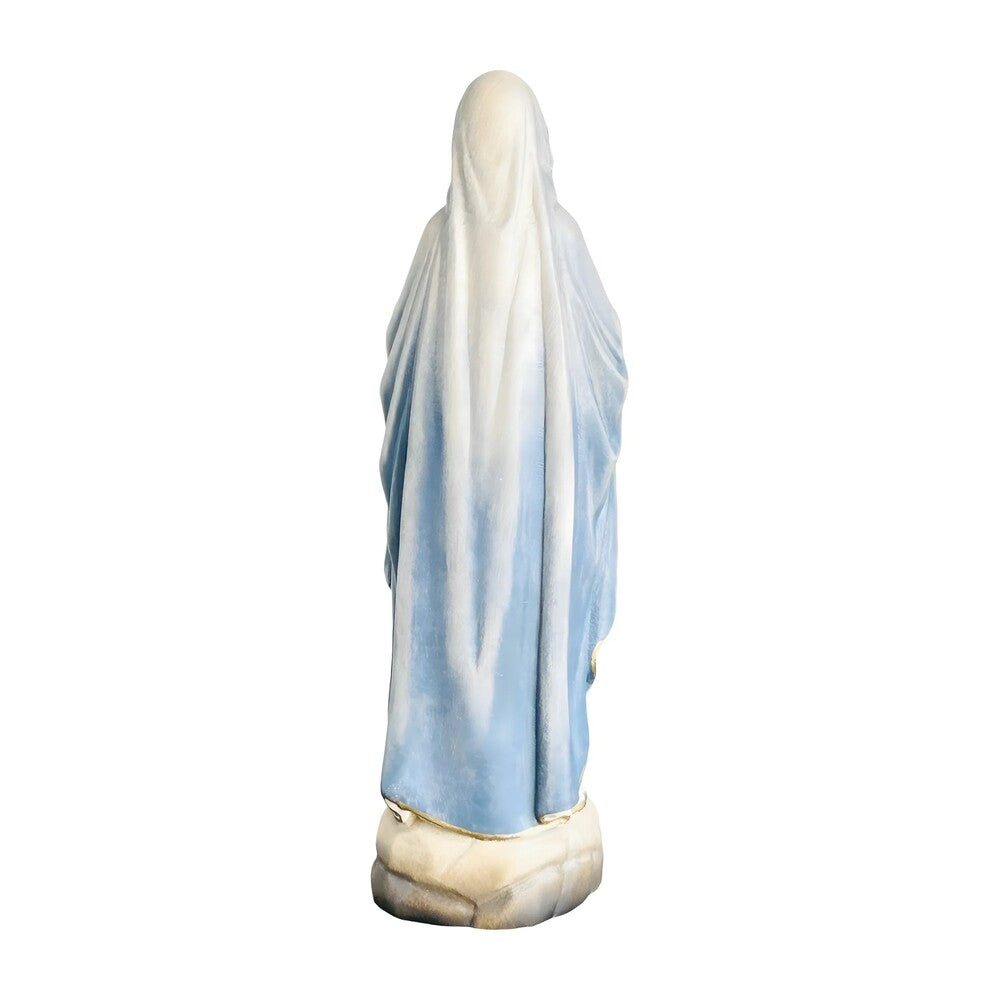 Hand-carved Lourdes Madonna statue in maple and linden wood
