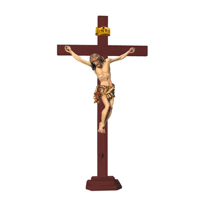 Hand-Carved Wooden Crucifix from Val Gardena