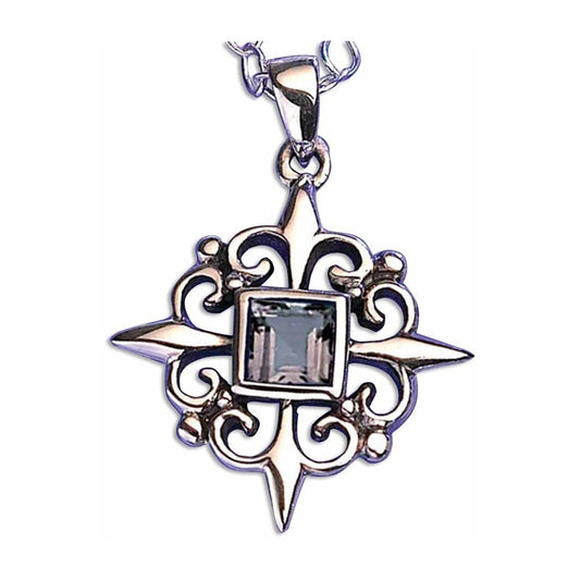 Burnham Cross with Blue Topaz Necklace