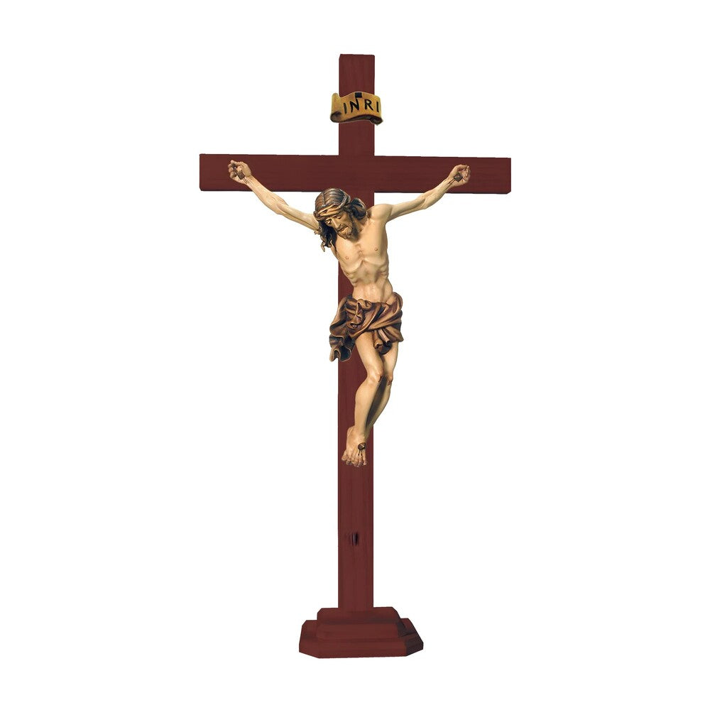 Hand-Carved Wooden Crucifix from Val Gardena