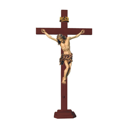 Hand-Carved Wooden Crucifix from Val Gardena