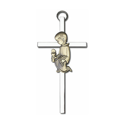 Communion Boy 4" Metal Wall Cross 4430