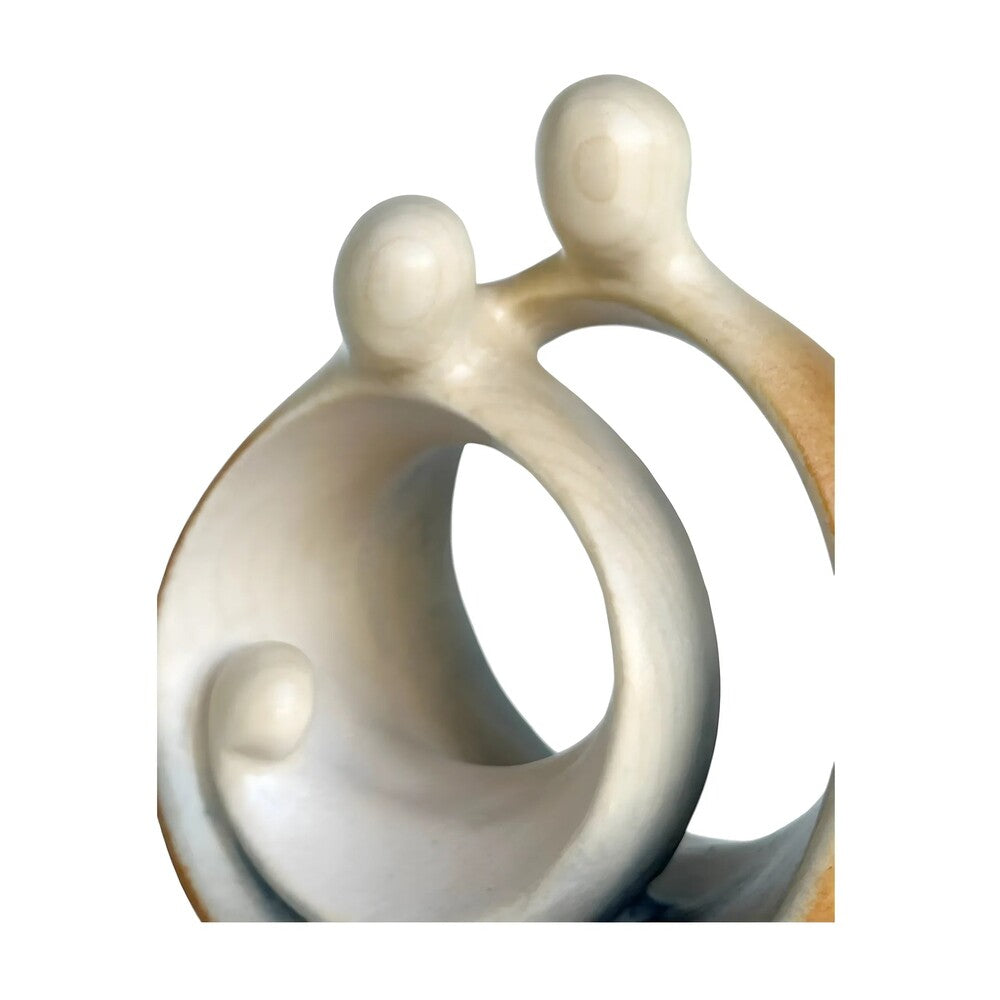 Modern Stylized Nativity Scene in Maple Wood – Family Embrace Sculpture