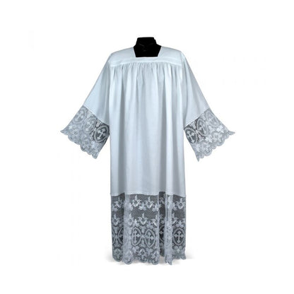Macramé Alb with Traditional Cross Motif Lace
