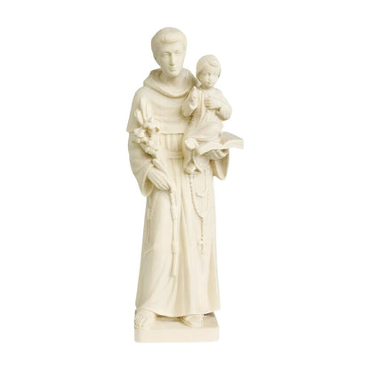 Wooden Statue of Saint Anthony of Padua with Child | Handcrafted Sculpture Val Gardena