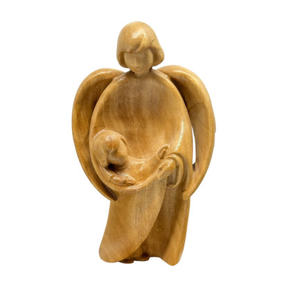 Guardian Angel Sculpture with Child | Sacred Handicrafts Val Gardena