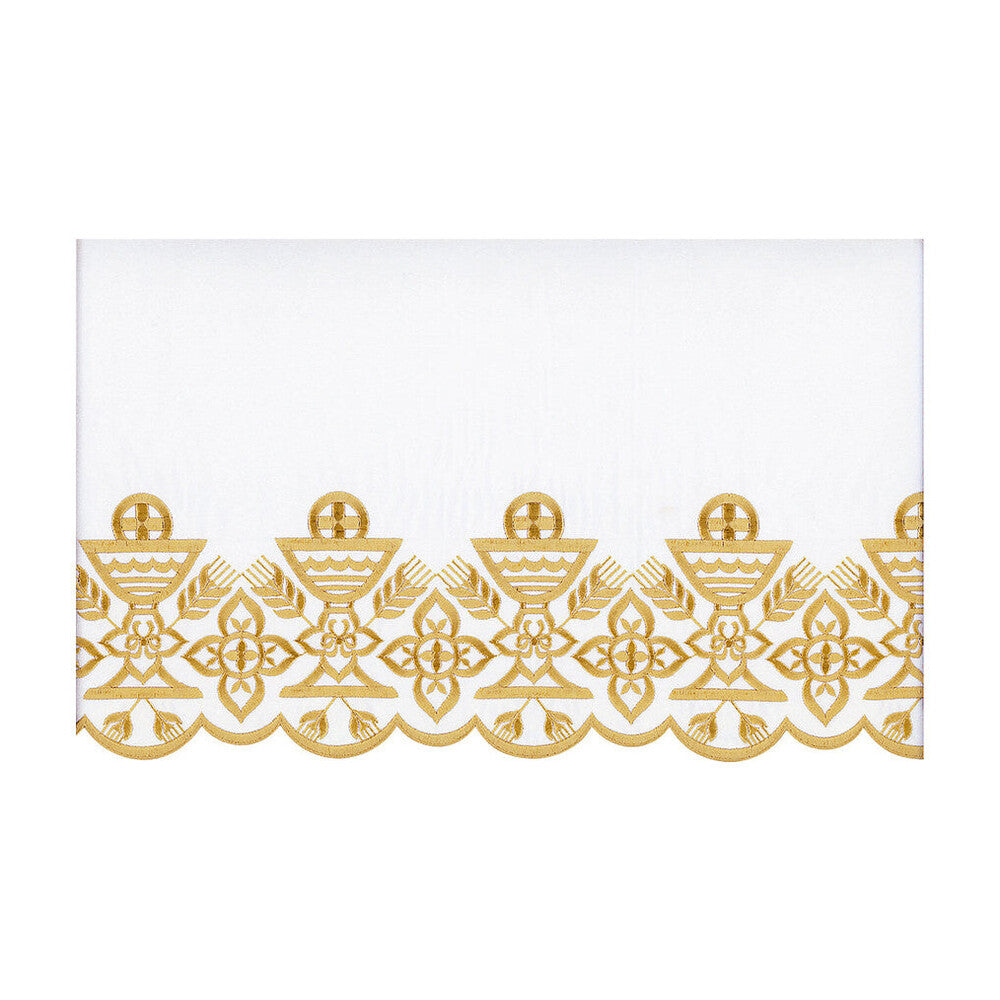 Gold or White Silk Embroidered Altar Cloth - Design BV3108