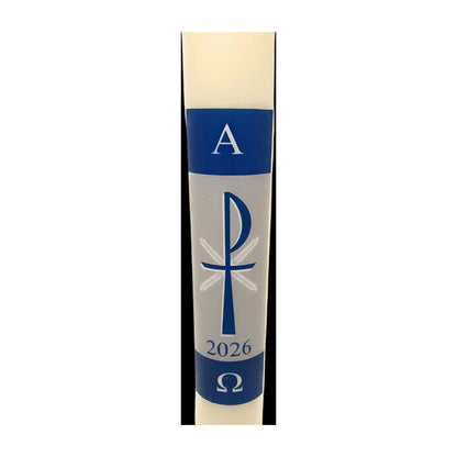 Blue Chi-Rho Paschal Candle