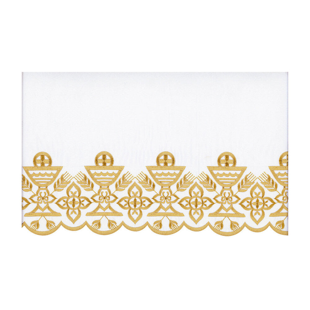 Gold or White Silk Embroidered Altar Cloth - Design BV3108