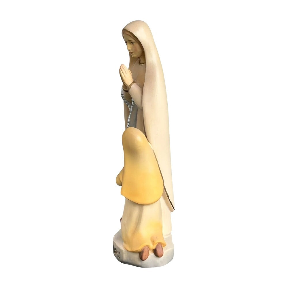 Statue of Our Lady of Lourdes with Saint Bernadette in Wood, Val Gardena