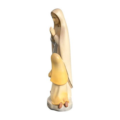 Statue of Our Lady of Lourdes with Saint Bernadette in Wood, Val Gardena