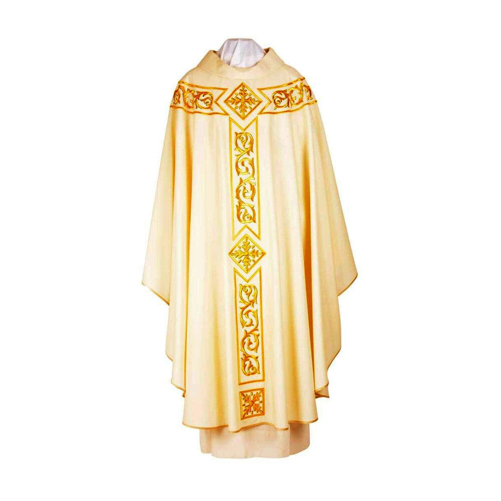 Pure Wool St Mark's Embroidered Chasuble - Available in 4 Liturgical Colours