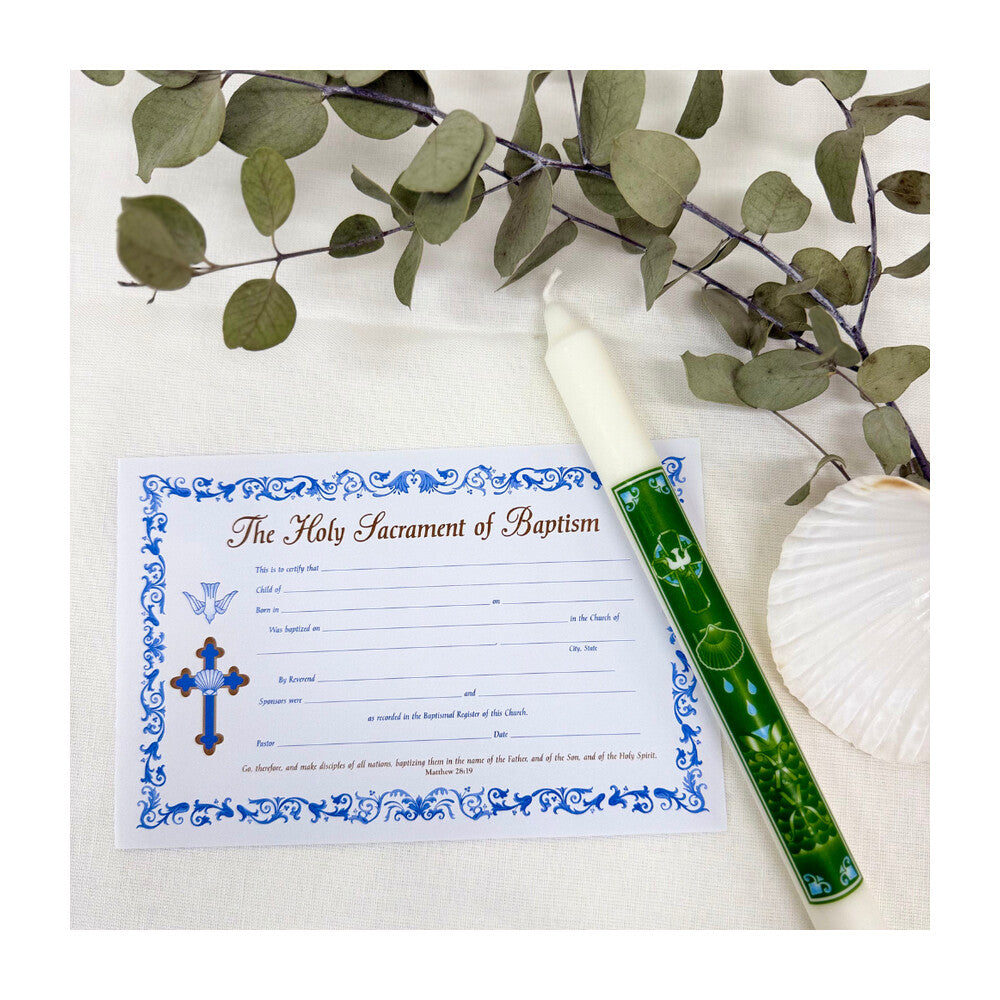Dove With Shell Celtic Cross Baptism Candle