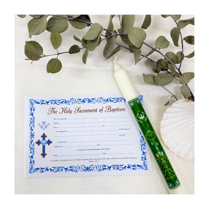 Dove With Shell Celtic Cross Baptism Candle