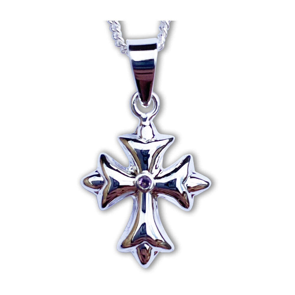 Abbey Cross with Amethyst Necklace