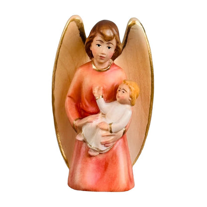 Guardian Angel with Child Hand-carved in Maple Wood