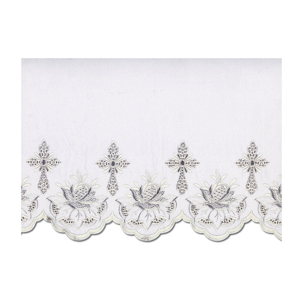 White Silk Embroidered Altar Cloth - Design BV1108W