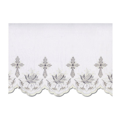 White Silk Embroidered Altar Cloth - Design BV1108W