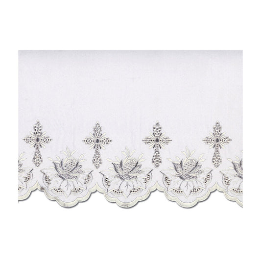 White Silk Embroidered Altar Cloth - Design BV1108W