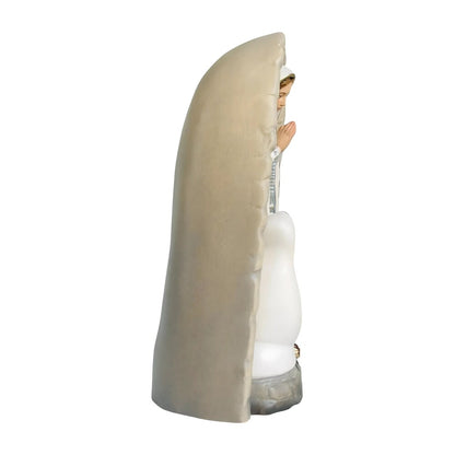Lourdes Grotto Madonna Statue with Saint Bernadette | Val Gardena Wood Carving