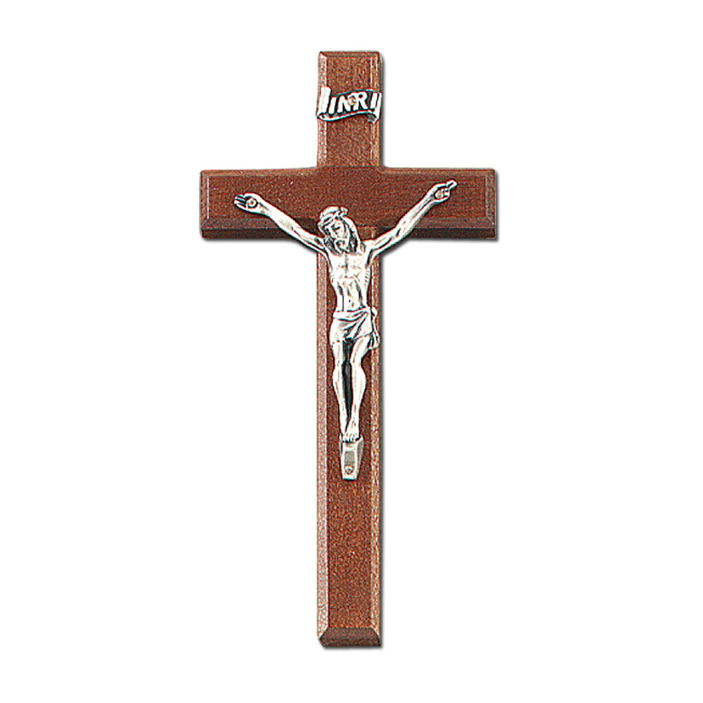 6 1/4" Oak Cross with Metal Corpus, Style JC636E