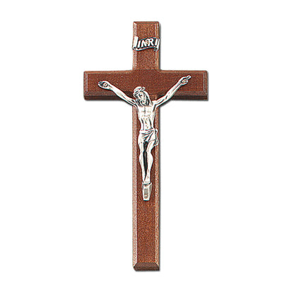 6 1/4" Oak Cross with Metal Corpus, Style JC636E