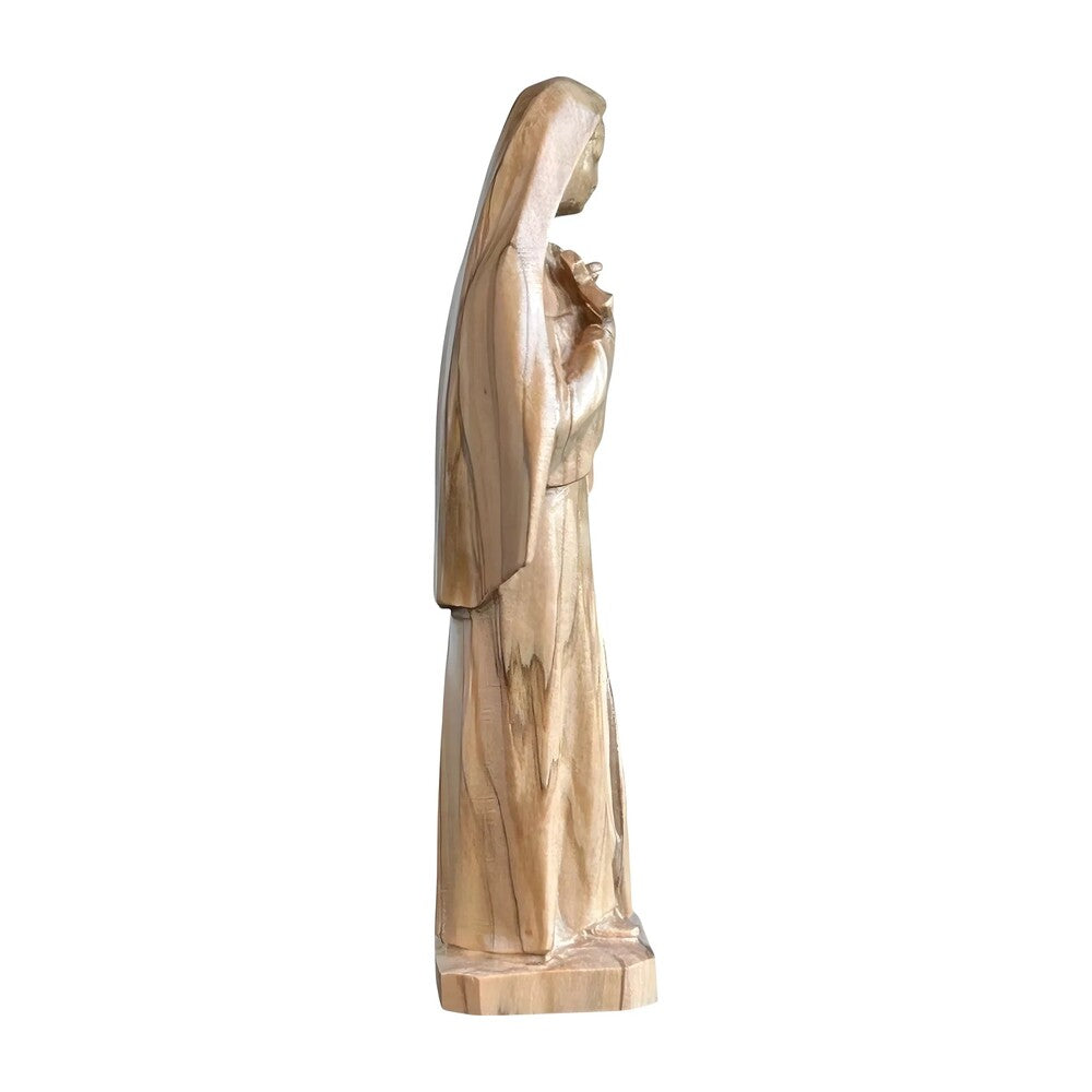Hand-Carved Wooden Statue of Saint Rita of Cascia from Val Gardena