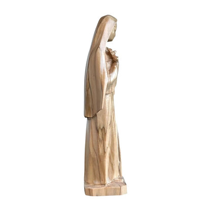 Hand-Carved Wooden Statue of Saint Rita of Cascia from Val Gardena