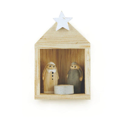 Tiny Nativity Set In Stable