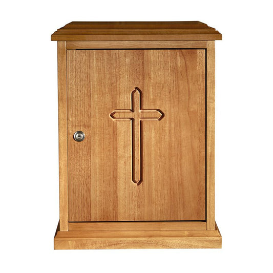 Plain Cross Wood Tabernacle - Medium Oak
