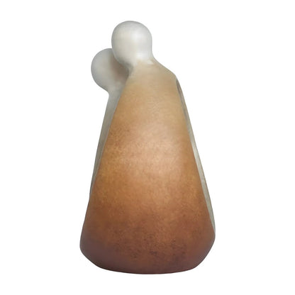 Modern Stylized Nativity Scene in Maple Wood – Family Embrace Sculpture