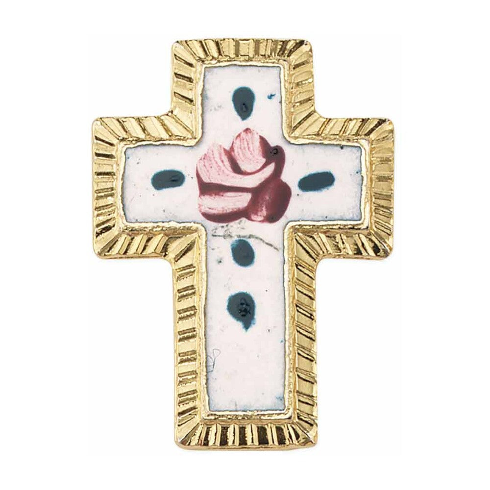 White Cross Lapel Pin