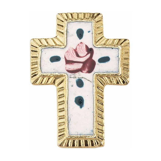 White Cross Lapel Pin