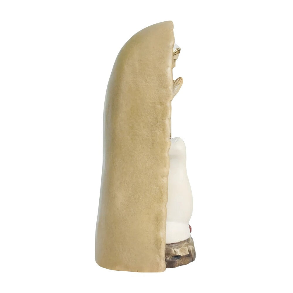 Lourdes Grotto Madonna Statue with Saint Bernadette | Val Gardena Wood Carving