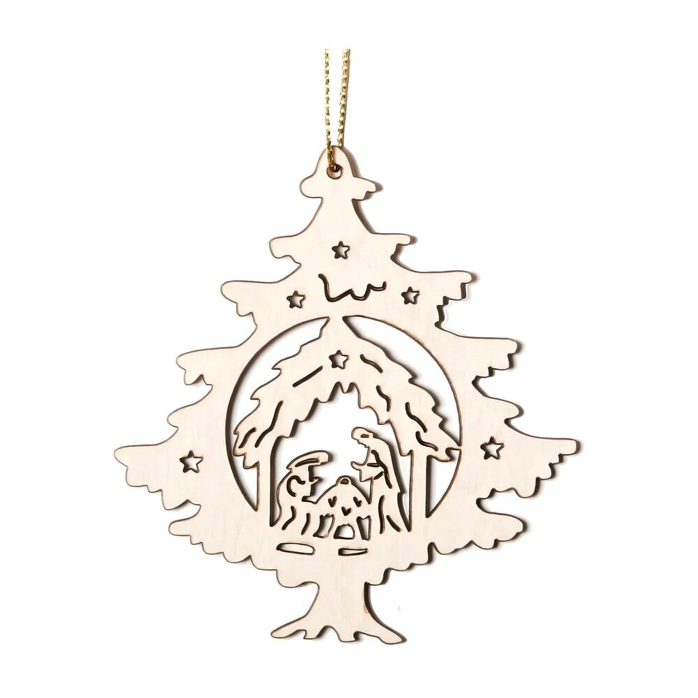 Shaped Wooden Christmas Decoration | Holy Family Val Gardena
