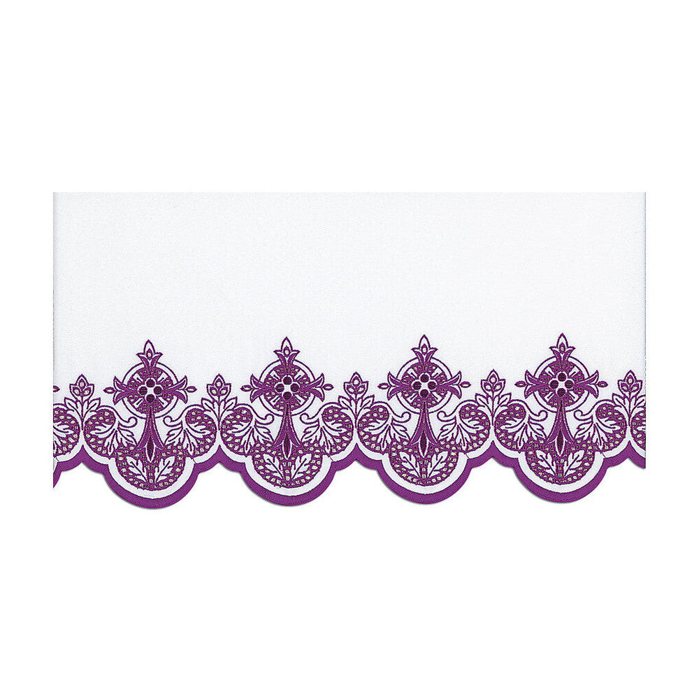 Purple Silk Embroidered Altar Cloth - Design BV508P