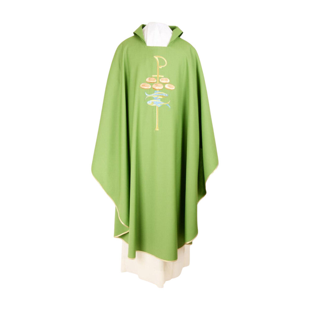 Loaves & Fish Pure Wool Chasuble - Available in 4 Liturgical Colours