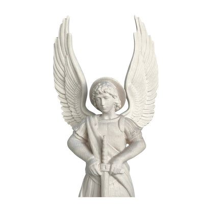 Saint Michael Archangel with Sword and Devil - Sacred Wood Carving from Val Gardena