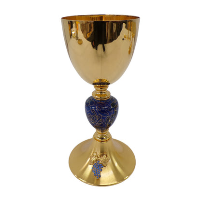 7 7/8" High Chalice with Enamel Knot & Grapes