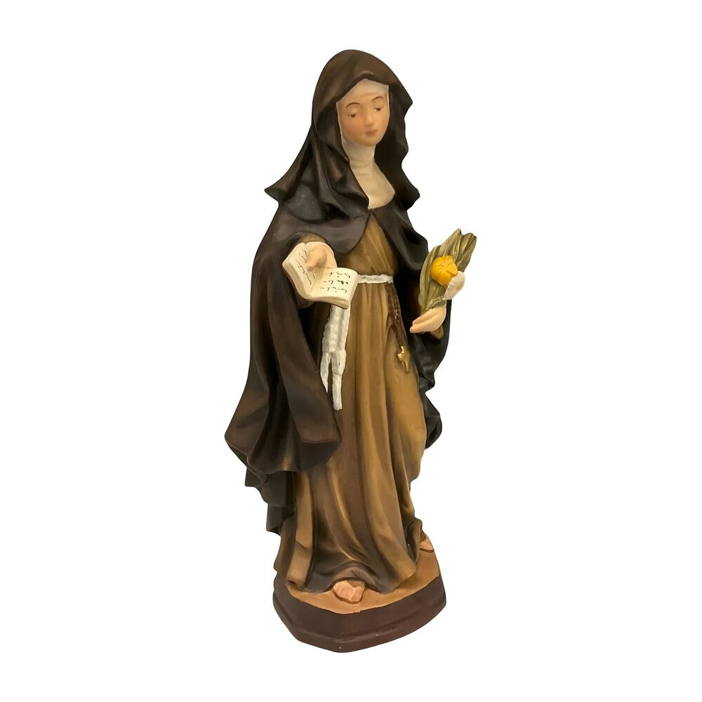 Sculpture Saint Catherine of Siena in Val Gardena Wood, Hand-Painted